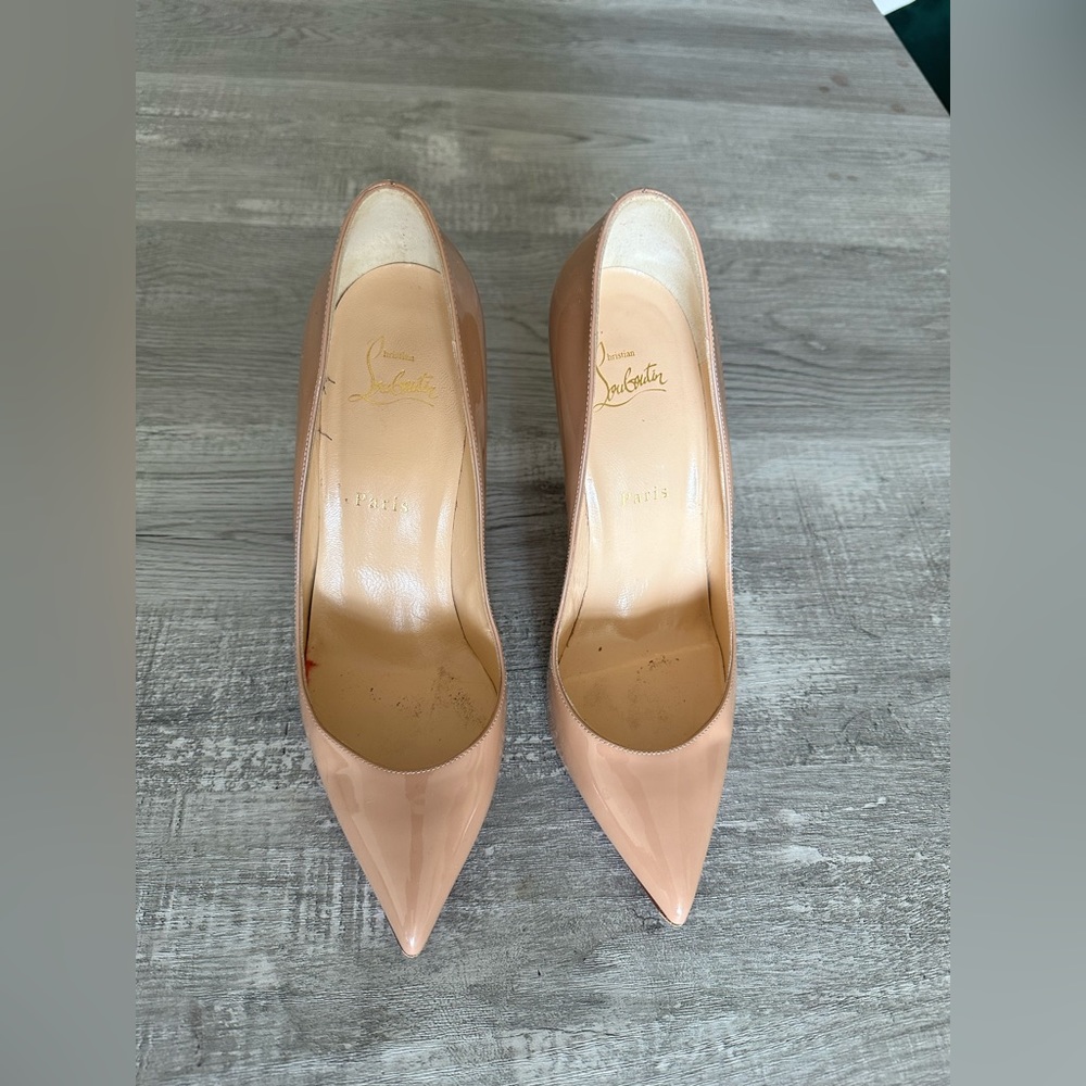 Christian Louboutin Patent Pointed-Toe Red Sole Pump